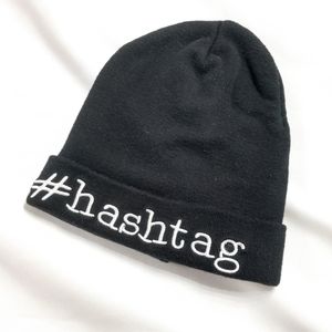 Youth tween Teen #hashtag Black Beanie From Claire's NEW w/o Tag!
